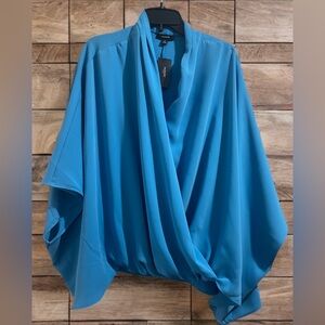 Alfani Women's Island Oasis
Batwing Sleeve Blouse Blue Size 2X